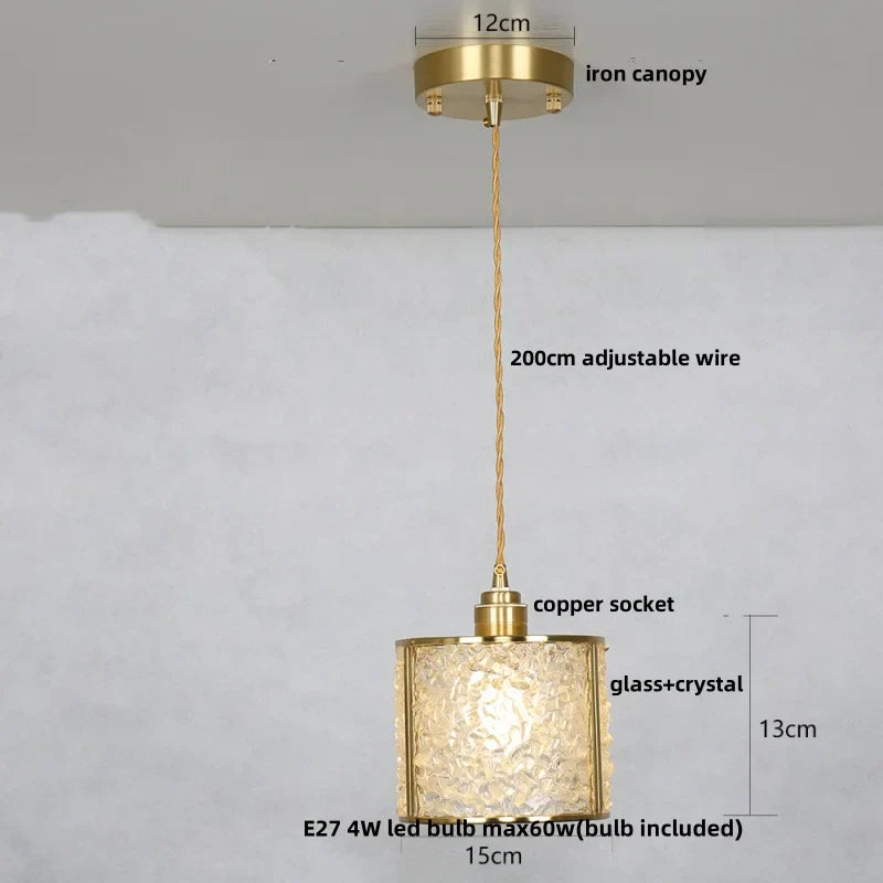 Afralia™ Crystal Glass LED Pendant Light Fixture, Adjustable Height, Modern Luxury Design