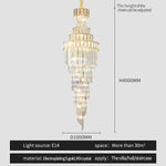 Light Luxury Rotating Crystal Chandelier for Villa Living Room