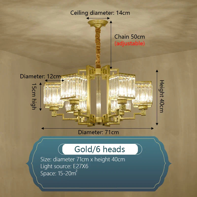 Luxury Crystal Chandelier for Living Room Dining Bedroom Hall Home Lighting