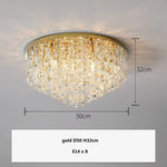 Crystal Steel LED Ceiling Chandelier, Modern Art Deco Lighting Fixture