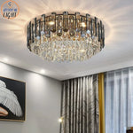 Gold Crystal Chandelier for Living Room Luxury Lighting Fixture
