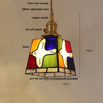 Afralia™ Conch Glass LED Pendant Light Fixture Tiffany Children Dining Room Hang Lamp