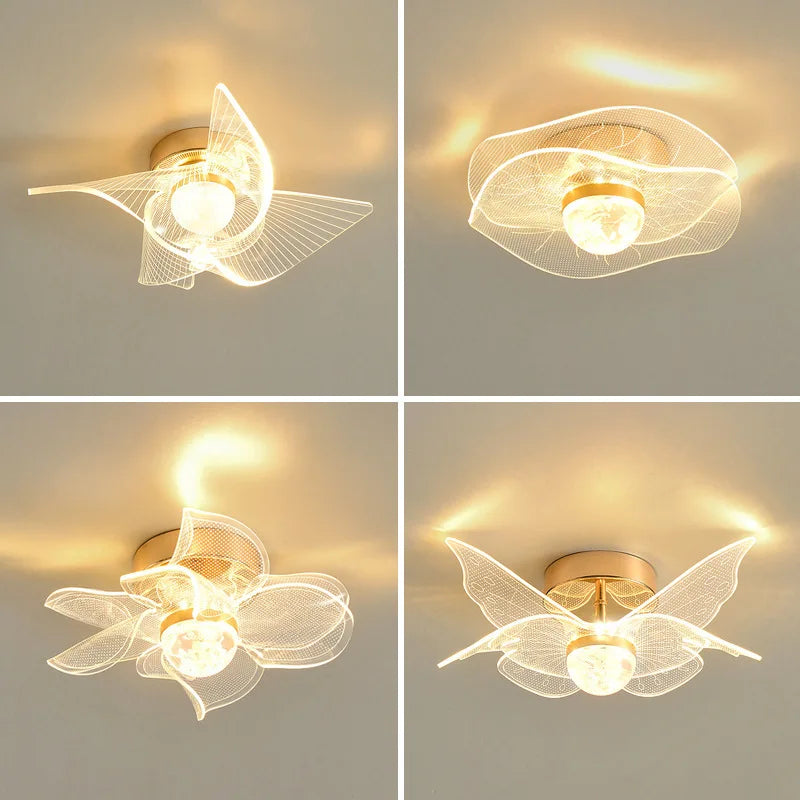 Gold Acrylic LED Ceiling Light - Modern Nordic Style Lighting for Home Decor