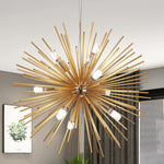 Aluminum Dandelion Pendant Light: Modern Sputnik Hedgehog LED Chandelier for Living & Dining Room