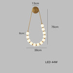 Black Gold LED Her Necklace Wall Lamp Sconce for Bedroom & Corridor