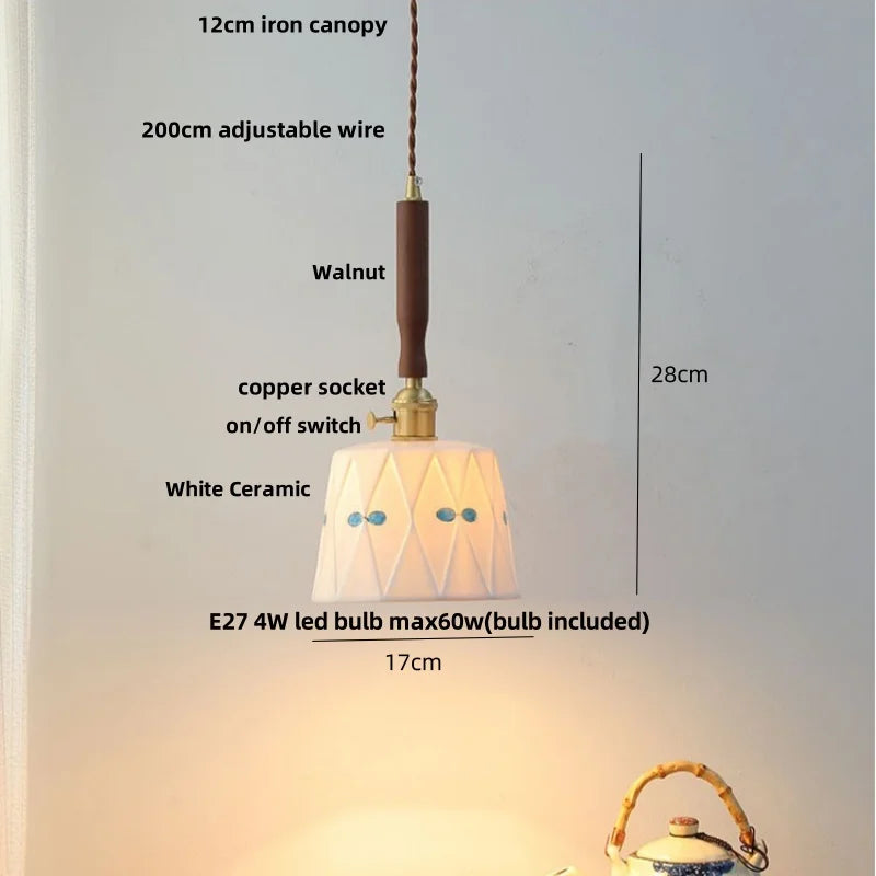 White Glass LED Pendant Lamp Study Bar Restaurant Nordic Modern Hanging Light