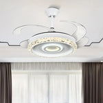 42" Leaf Fan Chandelier Invisible Fan Lighting for Bedroom and Dining Room