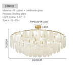 Luxury Copper Chandelier Light Glass Crystal Brass Master Bedroom French Living Room
