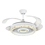 42" Leaf Fan Chandelier Invisible Fan Lighting for Bedroom and Dining Room