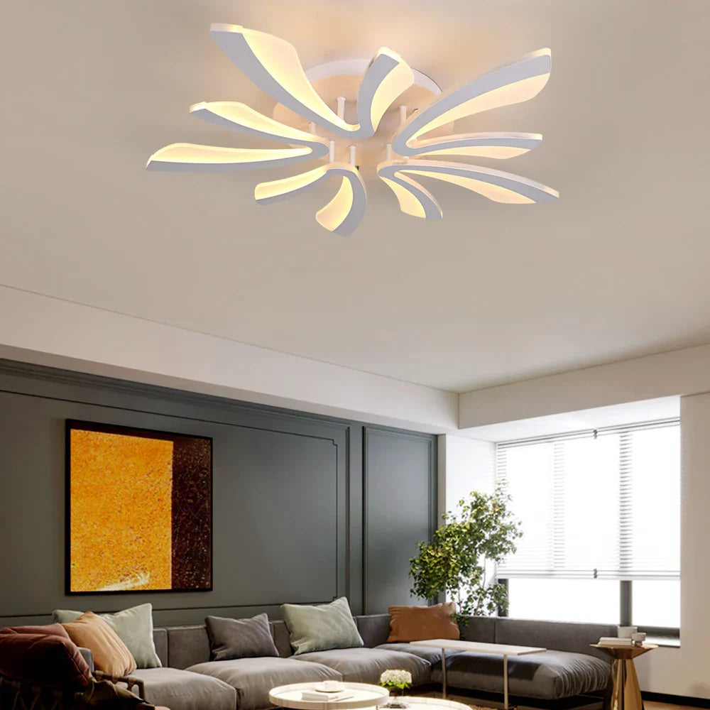 Acrylic LED Chandelier RC Dimming Modern Ceiling Lamp for Living Dining Room