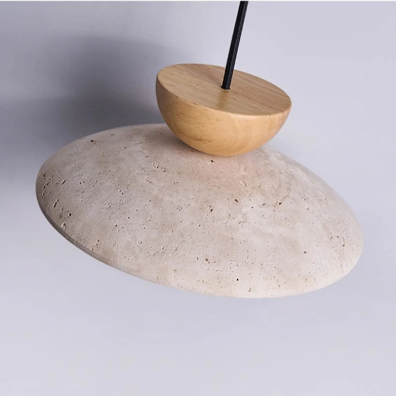 Yellow Travertine LED Pendant Light Glass Hanging Lamp for Modern Home Decor