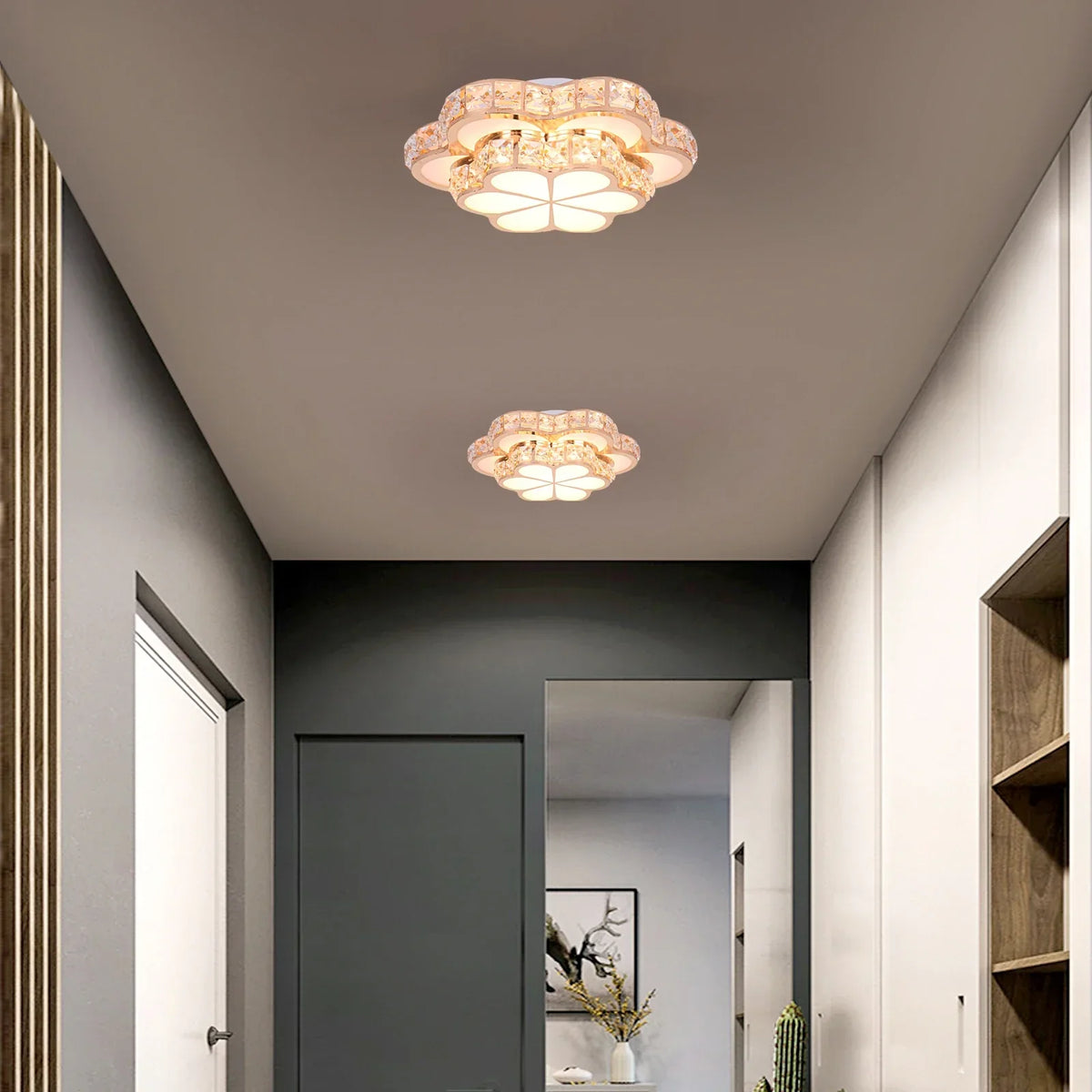 Crystal LED Chandelier Ceiling Lamp Modern Elegant Indoor Decor Luminaire
