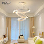 Circle Rings LED Chandelier for Living & Dining Room - Modern Acrylic Aluminum Lighting