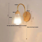 Afralia™ Nordic Glass LED Wall Light Sconce with Pull Chain Switch