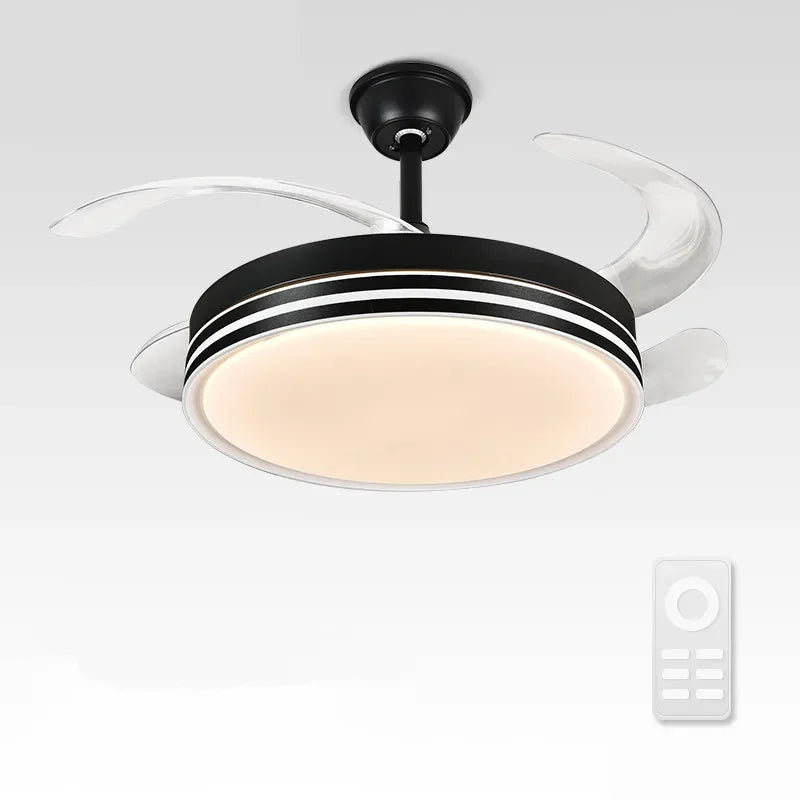Modern LED Ceiling Fan with Retractable Blades and Remote Control