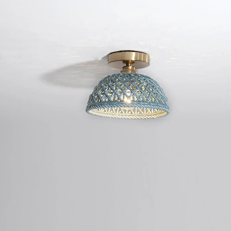 Ceramic LED Ceiling Lights: Modern Hollow Design for Living Room, Aisle, Balcony