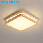 Modern Wood LED Ceiling Lamp 30W Minimalist Chandelier Dining Room Bedroom Light