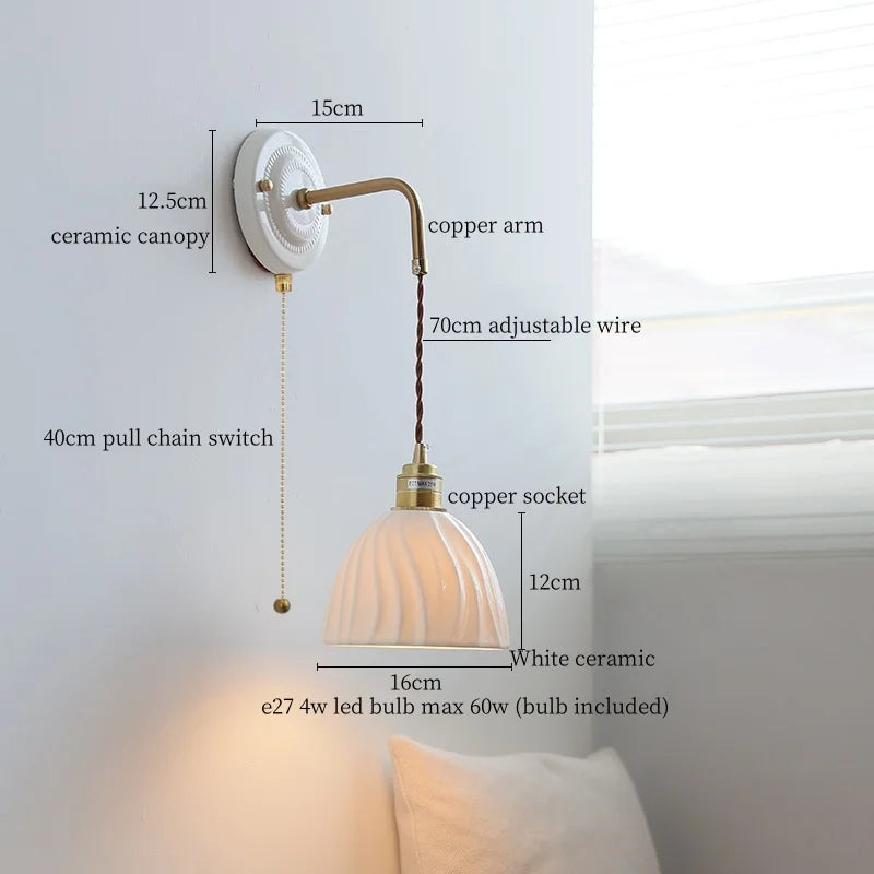 Afralia™ Nordic LED Wall Lamp 70CM Adjustable Bedroom Living Room Interior Light