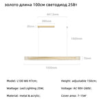 Minimalist LED Chandelier: Dimmable Pendant Lighting for Dining Table