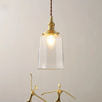 Copper Glass LED Pendant Lights Modern Hanging Lamp for Bar Bedroom Living Room