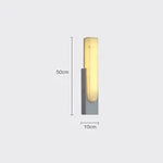 Nordic Marble LED Bedside Sconces | Modern Grey Metal Wall Light