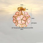 Nordic Flower Ball LED Ceiling Lights Copper Glass Chandelier