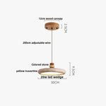 LED Wood Pendant Lamp Dining Living Room Adjustable Light Fixture