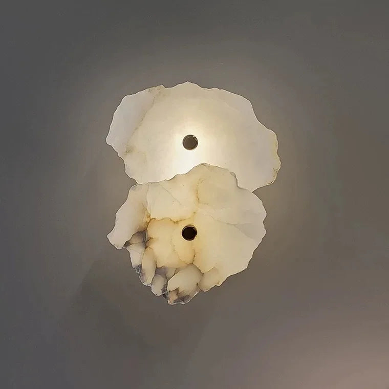 Ivory White Marble Copper LED Ceiling Light Luxury Modern Fixture