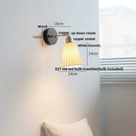 Wood Copper Wall Sconce Modern LED Fixture Bedside Lamp Bar Rotate Black