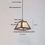 Walnut Wood Resin LED Pendant Lamp Adjustable for Modern Nordic Living Room