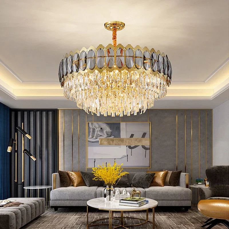 Crystal Ceiling Chandelier for Modern Living Room Decor