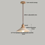 Yellow Travertine LED Pendant Light: Wabi Sabi Dining Room Decor