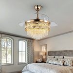 Crystal Pendant LED Ceiling Fan for Smart Home Decor