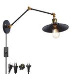 Black Iron LED Wall Light Fixture Industrial Vintage Adjustable Long Arm