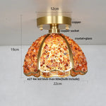 Copper Canopy LED Ceiling Light Glass Crystal Nordic Modern Decor for Home