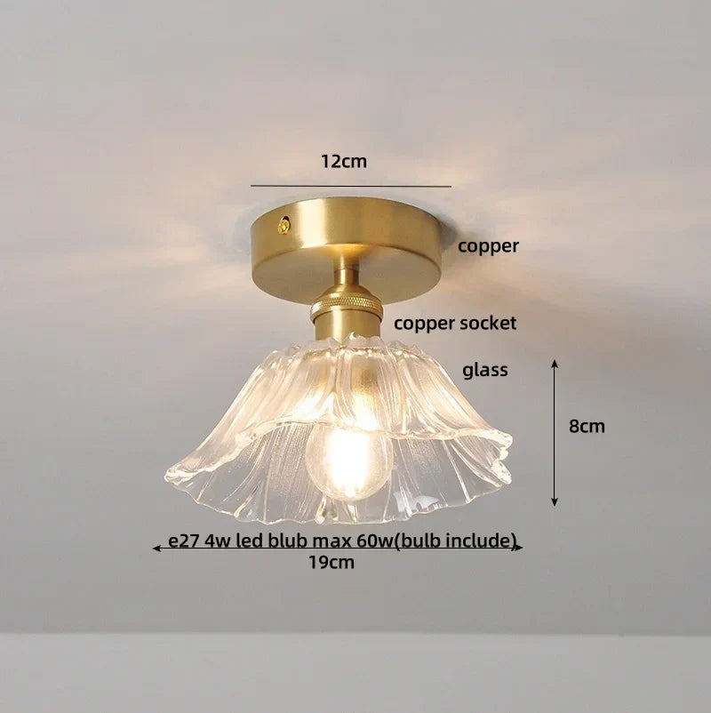 White Glass LED Ceiling Lamp Modern Living Room Bedroom Light