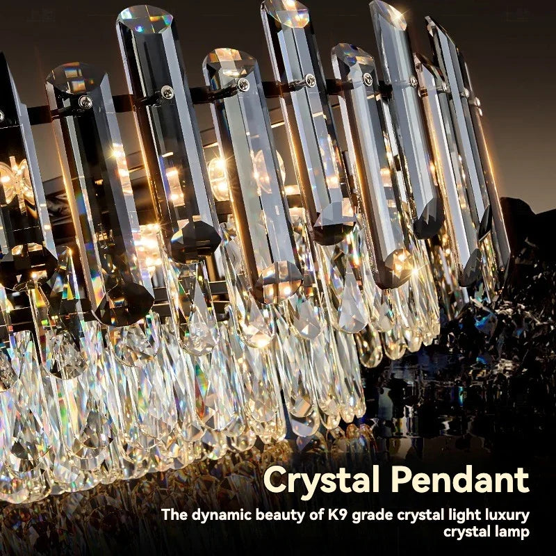 Gold Crystal Ceiling Chandelier: Luxury Modern LED Pendant for Home Décor