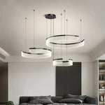 Modern Acrylic LED Semicircle Pendant Light Chandelier for Living Room and Bedroom