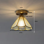 Tiffany Glass LED Ceiling Light - Modern Nordic Style Flush Mount Lamp