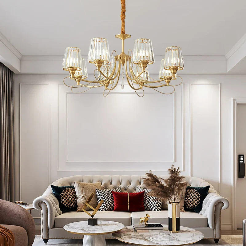 Bronze Villa All Copper Chandelier - Modern Light Luxury for Living Room