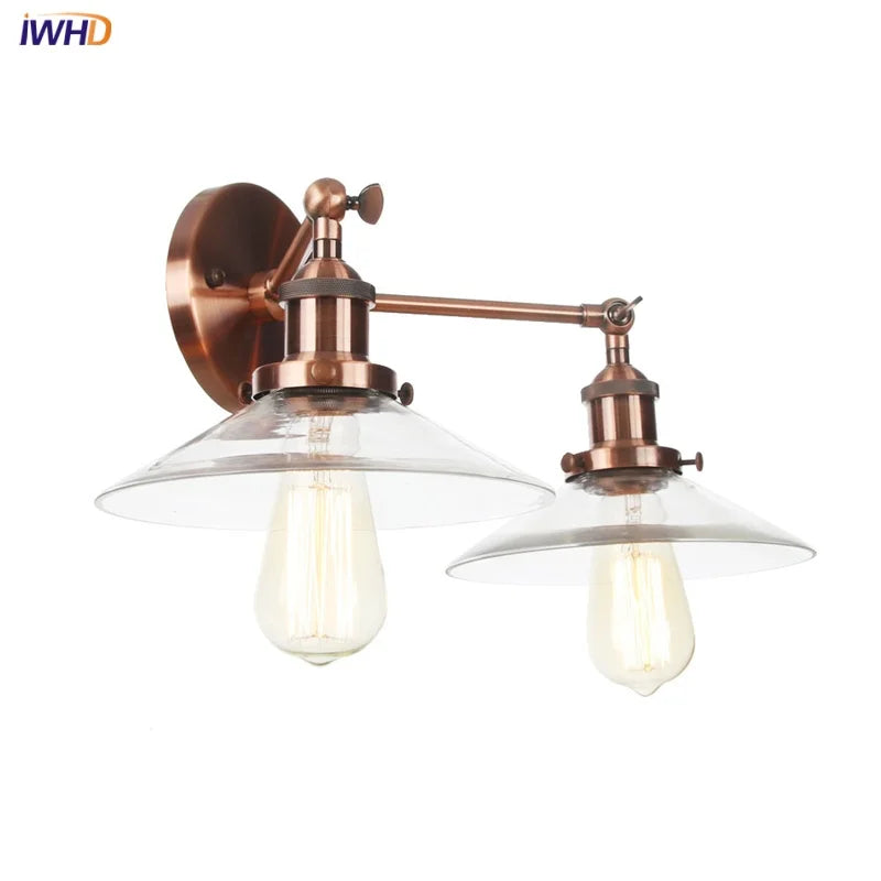 Vintage Loft Art Glass Wall Lamp - LED Study Aisle Bedside Light