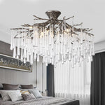 Branch Crystal LED Ceiling Chandelier in Gold/Black for Dining Room Lobby