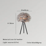 Feather White Grey Floor Lamp Minimalist Standard Light Living Room Shop Bedside Standing Lamps