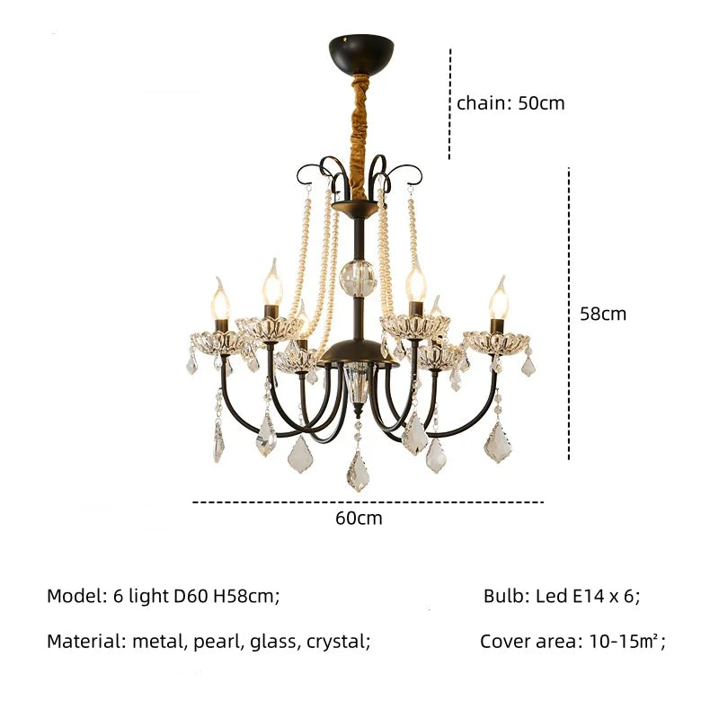 Crystal LED Chandelier Living Room Luxury Lighting E14 Pendant Lamparas