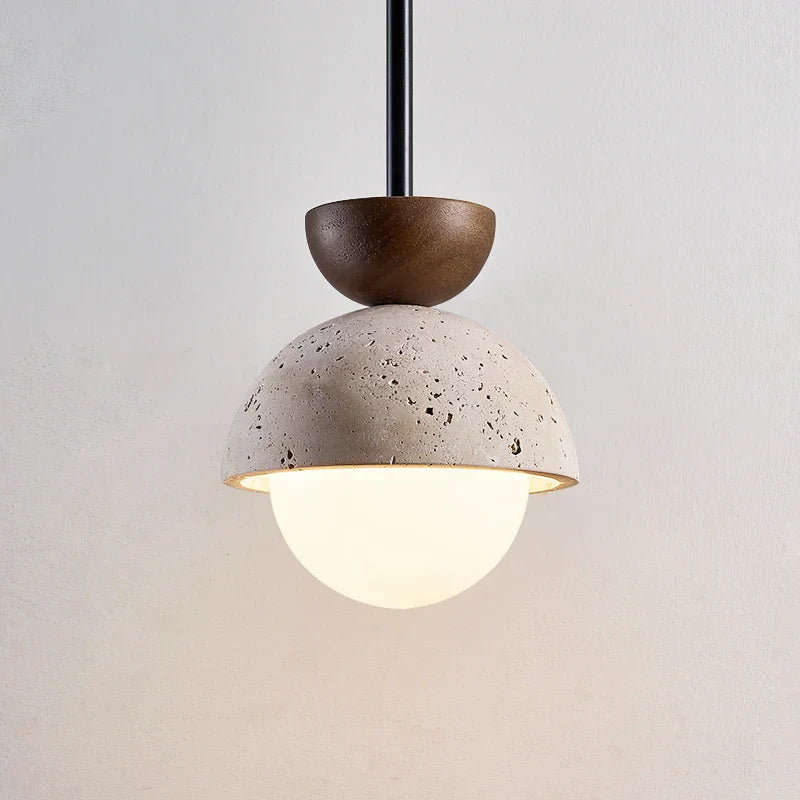 Afralia Yellow Travertine LED Pendant Lights for Kitchen Island Bedroom Dining Table