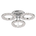 Crystal Chandelier 3Rings Chrome Pendant Light for Bedroom Living Room