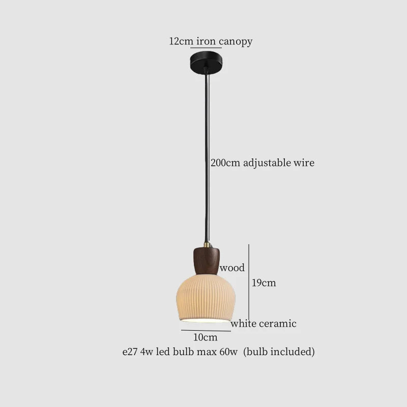 Nordic White Ceramic LED Pendant Light for Modern Living Spaces