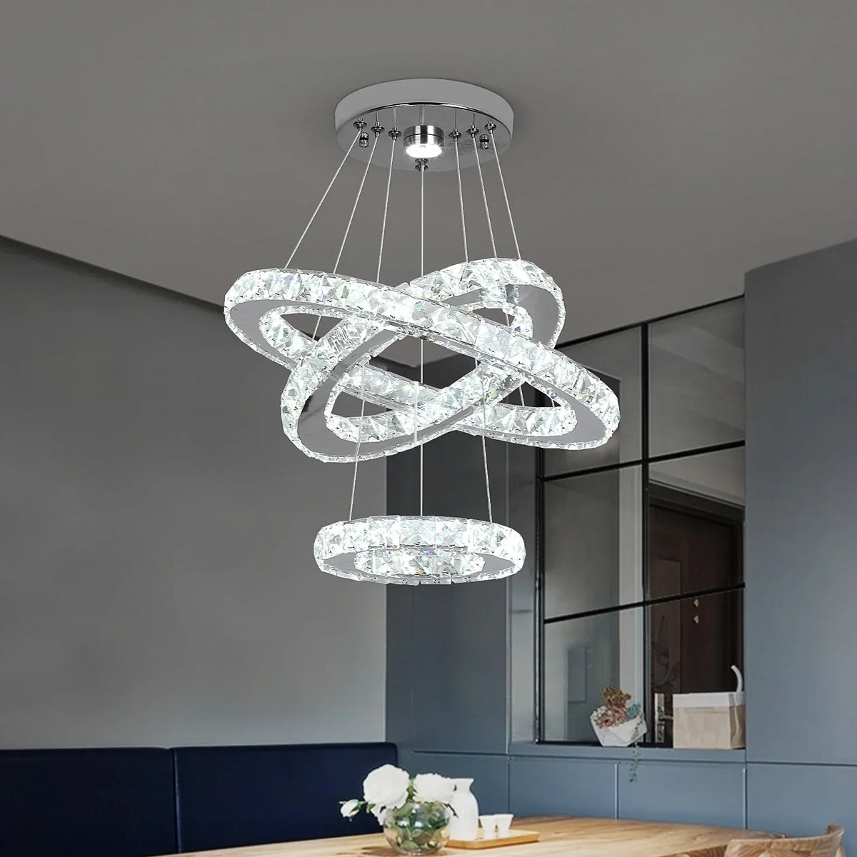 Crystal Chandelier LED Pendant Lighting for Living Room