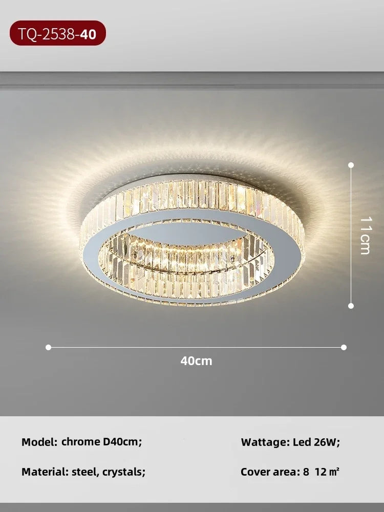 Modern K9 Crystals Dimmable LED Ceiling Light - Art Decor Luminarias