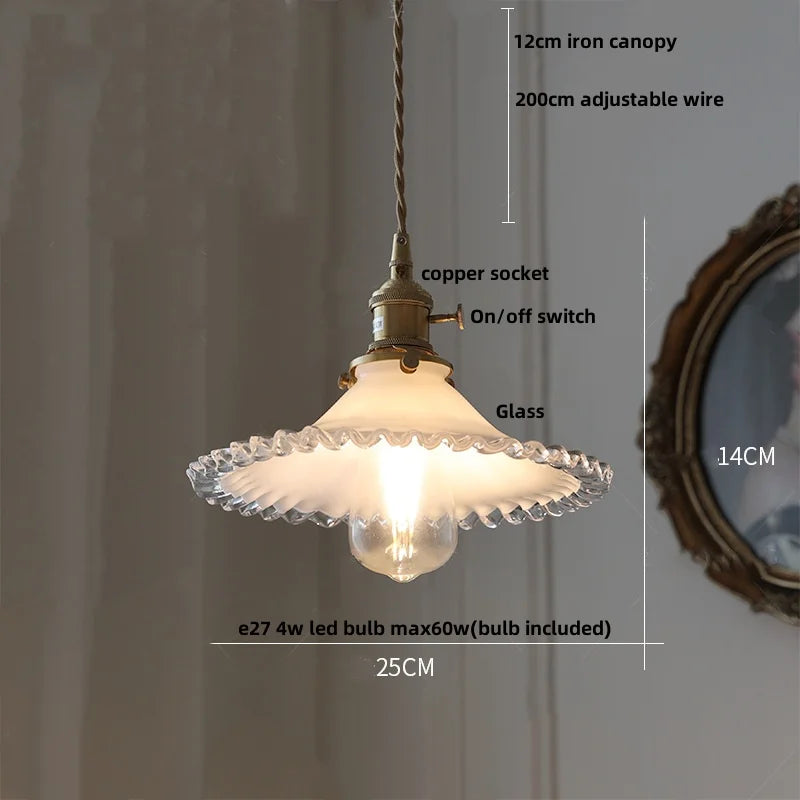 White Glass LED Pendant Light - Modern Nordic Hanging Lamp for Home Decor